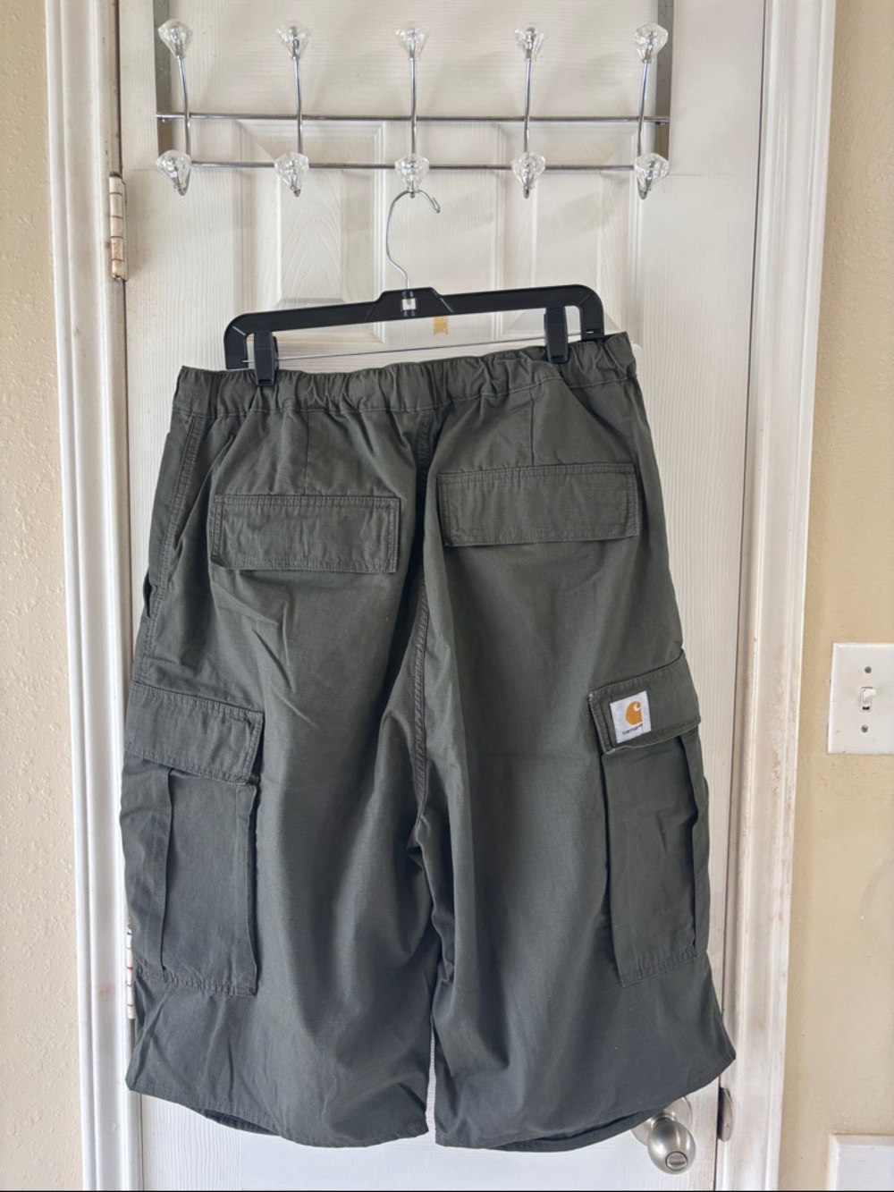 Carhartt Men’s Jet Olive Cargo Shorts with Utility Pockets